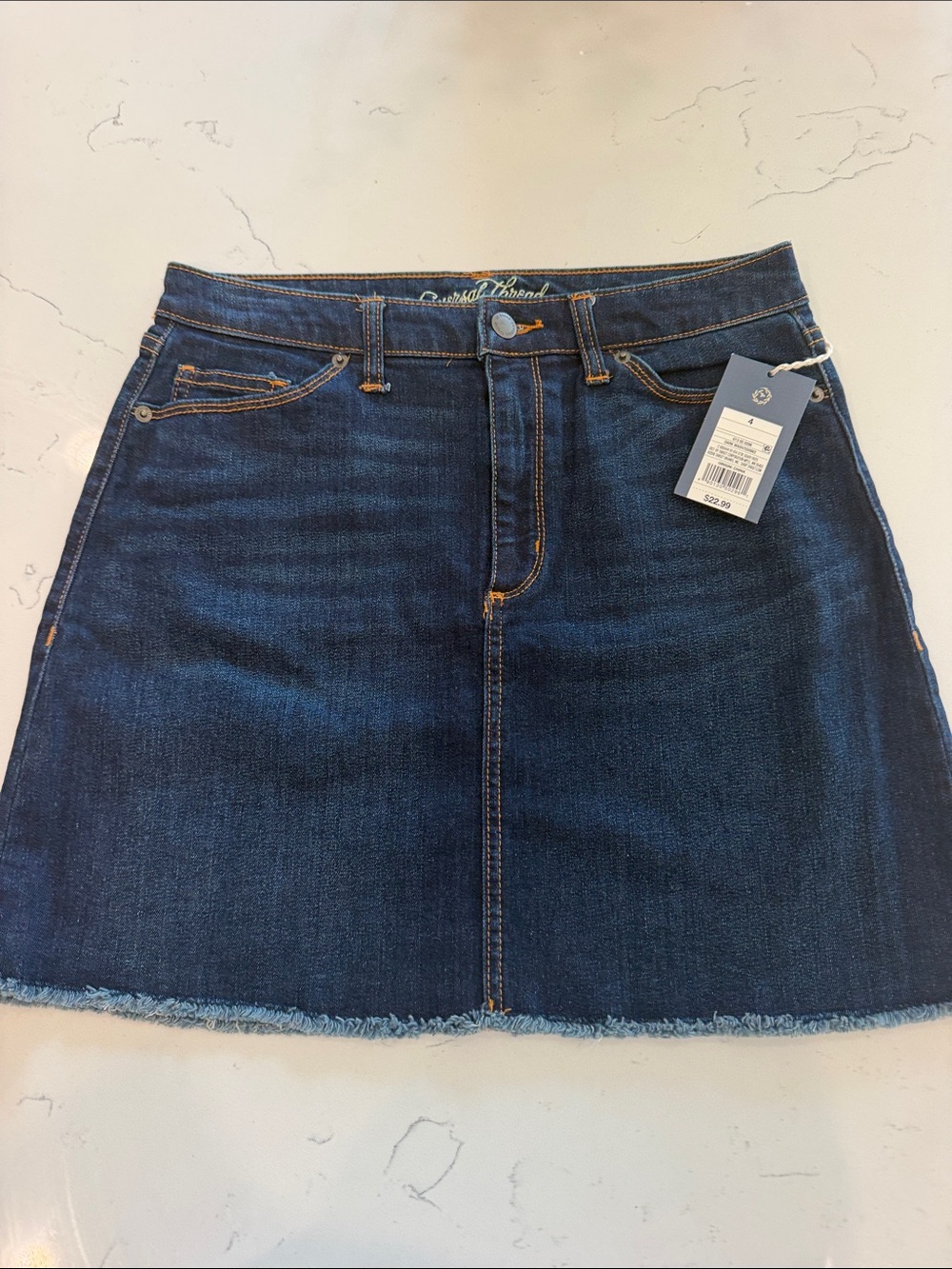 Universal Thread Dark Blue Denim Mini Skirt with Raw Hem size 4